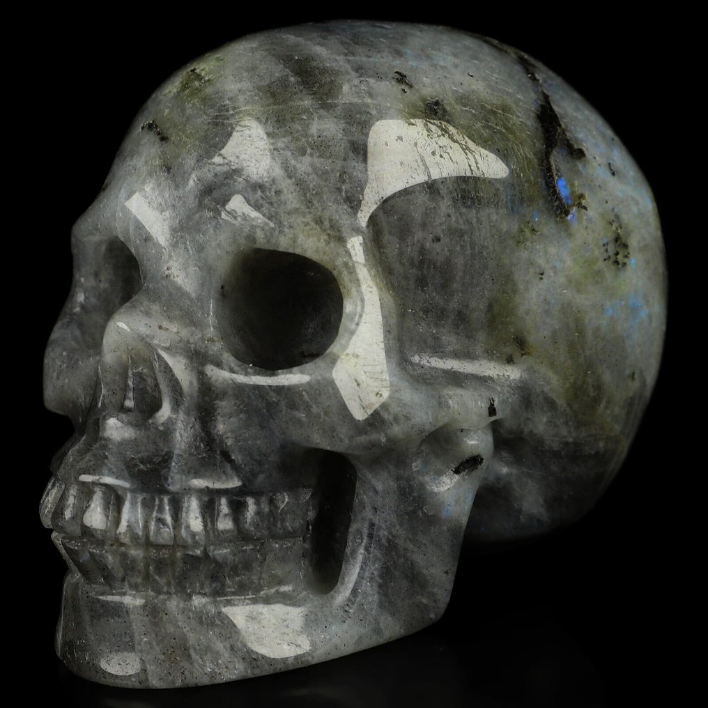 294 g 7,60 x 5,80 cm Teschio Magico in Labradorite di altissima qualità Grande teschio magico di labradorite arcobaleno, colorato, scintillante, per stregoneria, voodoo.- 294 g #1.0