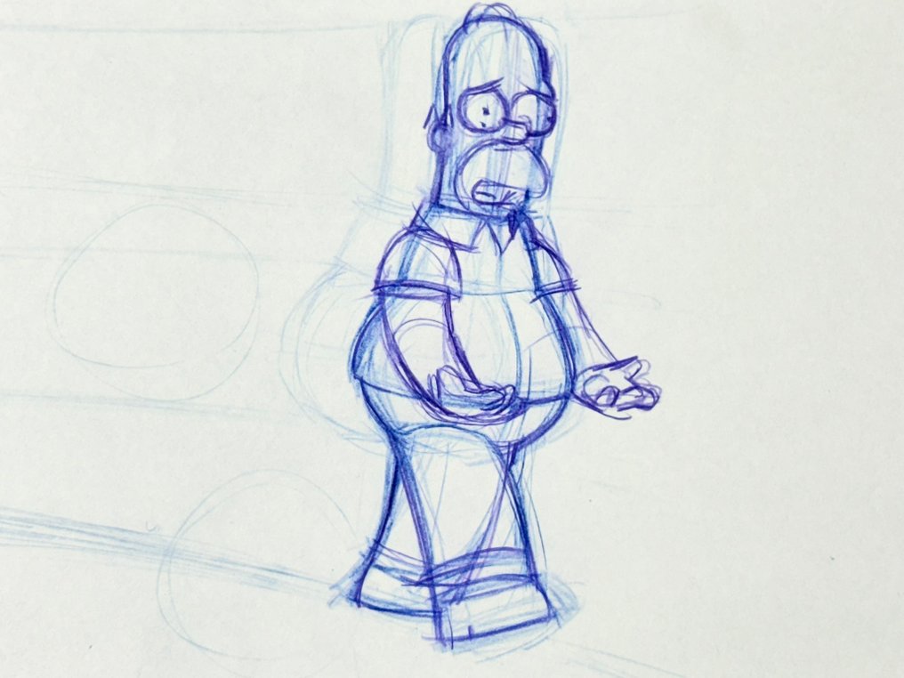 Gracie Films - Original Animation Drawing of Homer Simpson, certificated - The Simpsons #1.0