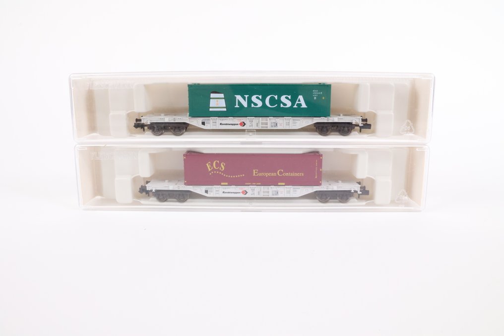 Fleischmann N - 8251/8255 - Carrozza merci di modellini di treni (2) - Containerwagen NSCSA en ECS - Kombiwaggon #1.0