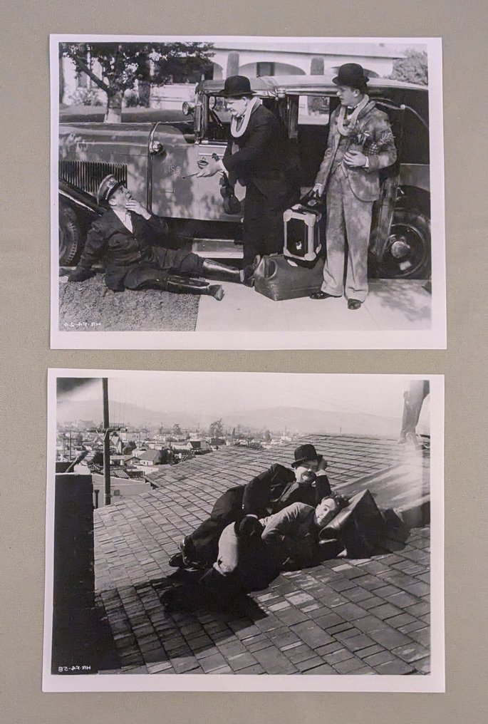 Laurel and Hardy - Set of four black and white vintage lobby stills featuring Laurel and Hardy #3.2