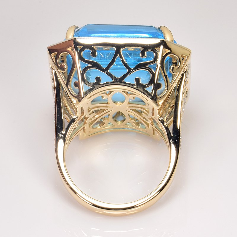 Δαχτυλίδι - 14 καράτια Κίτρινο χρυσό - 46.05ct. tw. Διάφοροι πολύτιμοι λίθοι - Διαμάντι - Πιστοποιητικό GFCO #2.1