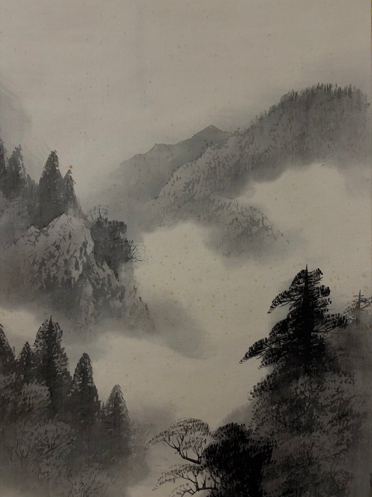 Υπέροχο τοπίο με μελάνι. - Μετάξι - signed - Ιαπωνία - Shōwa period (1926-1989) #2.1