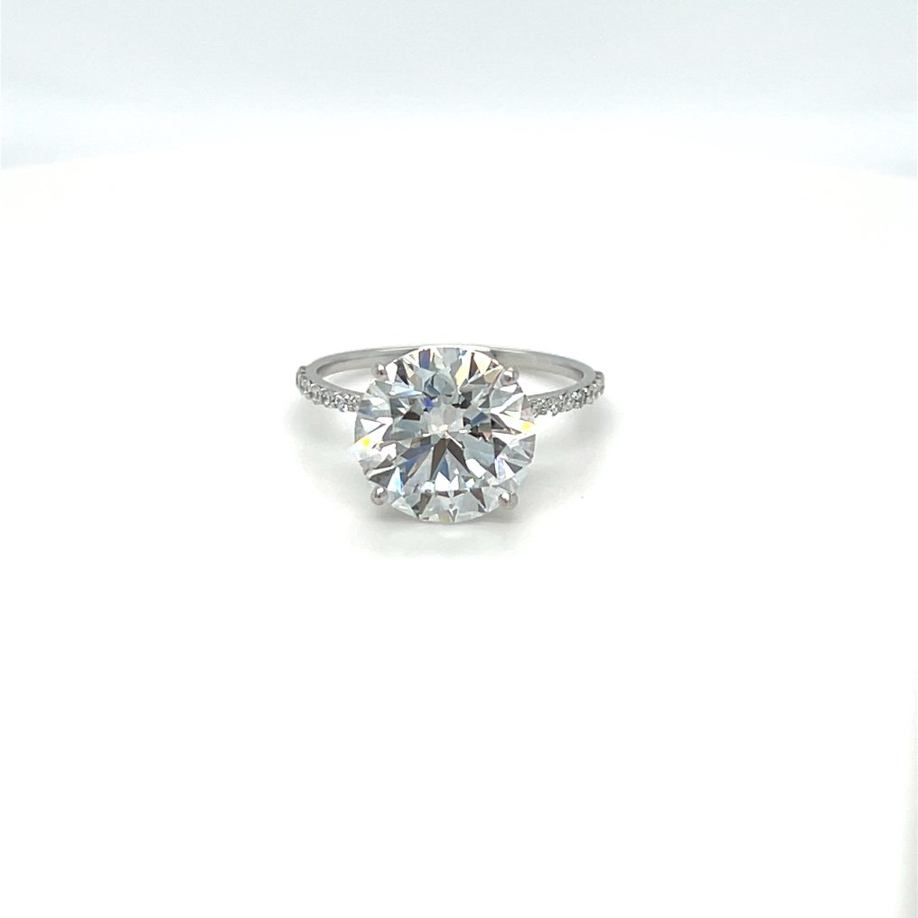 Ring - 14 karaat Witgoud - 5.24ct. tw. Diamant (Lab-grown) - Diamant #1.0