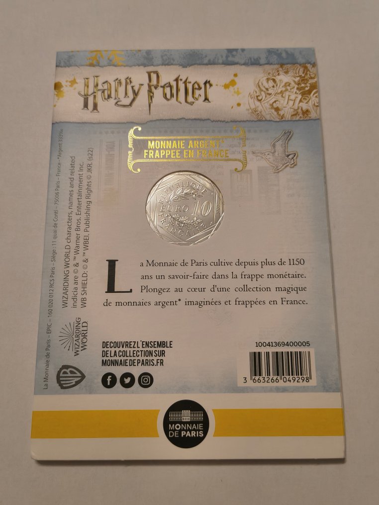 Frankrijk. 10 Euro 2022 / silver colored coin Harry Potter - Poufsouffle (Zonder Minimumprijs) #2.1