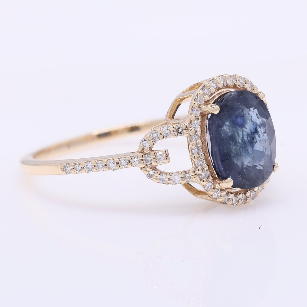Ingen mindstepris - Ring - 14 karat Gulguld -  2.39ct. tw. Safir - Diamant #1.0