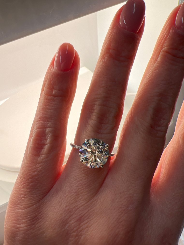 Ring - 14 karaat Witgoud - 5.24ct. tw. Diamant (Lab-grown) - Diamant #3.2