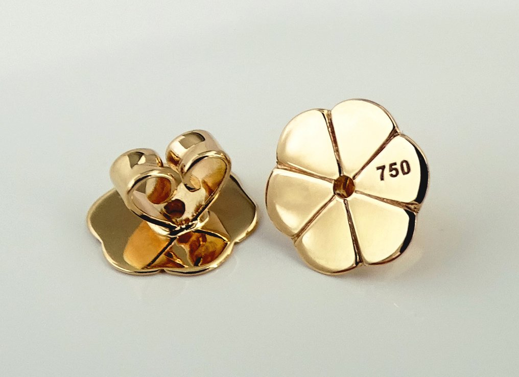 Drop fülbevaló - 18 kt. sárga arany - 24K aranyszaturáció - Arany Dél-Csendes-óceán Gyöngy - Round - 13,08, 13,09 mm #4.3