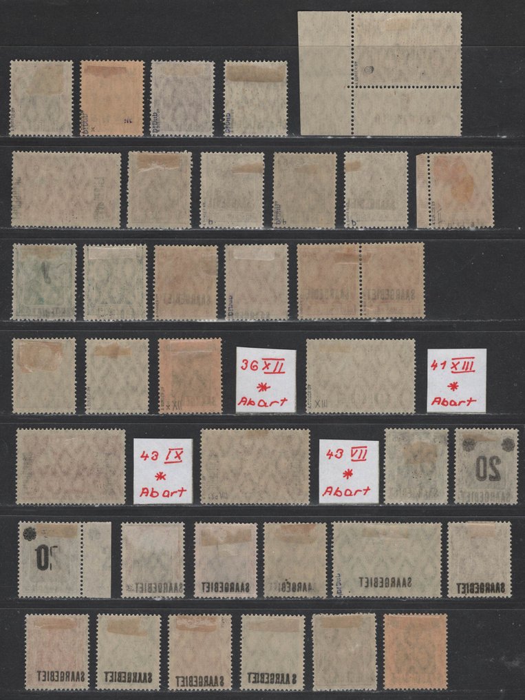 Territory of the Saar Basin 1920/1921 - 'Germania', imprint features, partially tested. #2.1