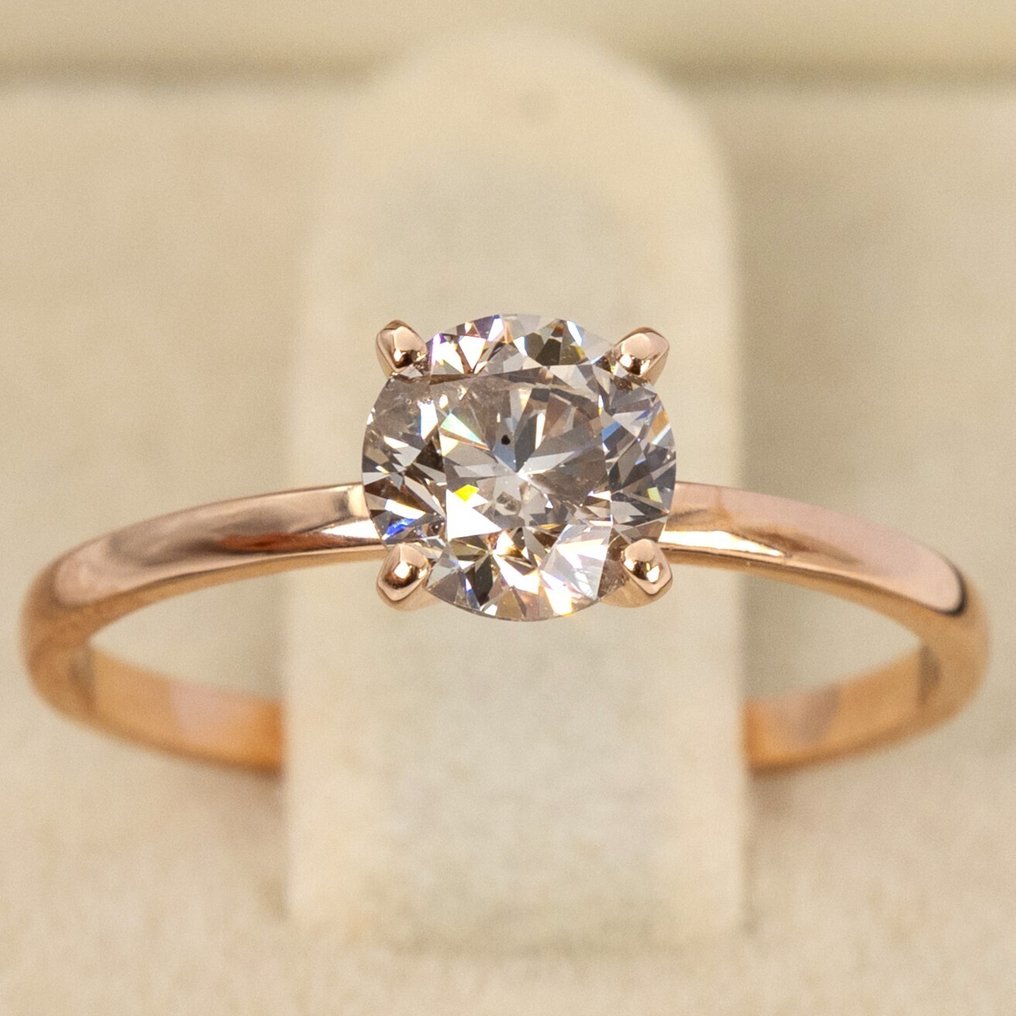 χωρίς τιμή ασφαλείας - Δαχτυλίδι - 14 καράτια Ροζ χρυσό -  0.92ct. tw. Διαμάντι (Φυσικού χρώματος) - GWLab #1.0