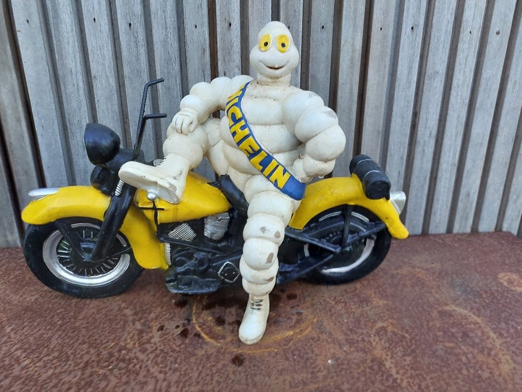 Statue, Bibendem op motor - 33 cm - polyresin #1.0