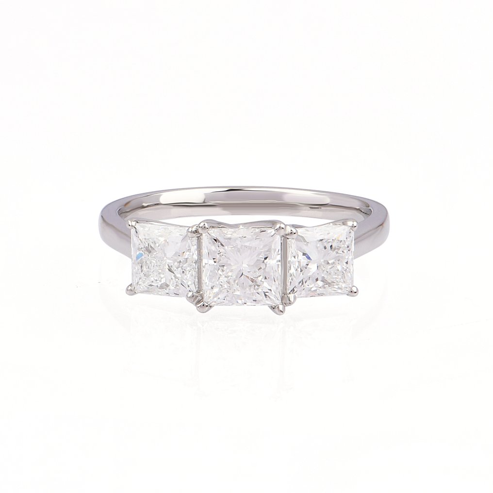 Sormus Platina - 2.50ct. tw. Timantti (Laboratoriossa kasvatettu) #1.0