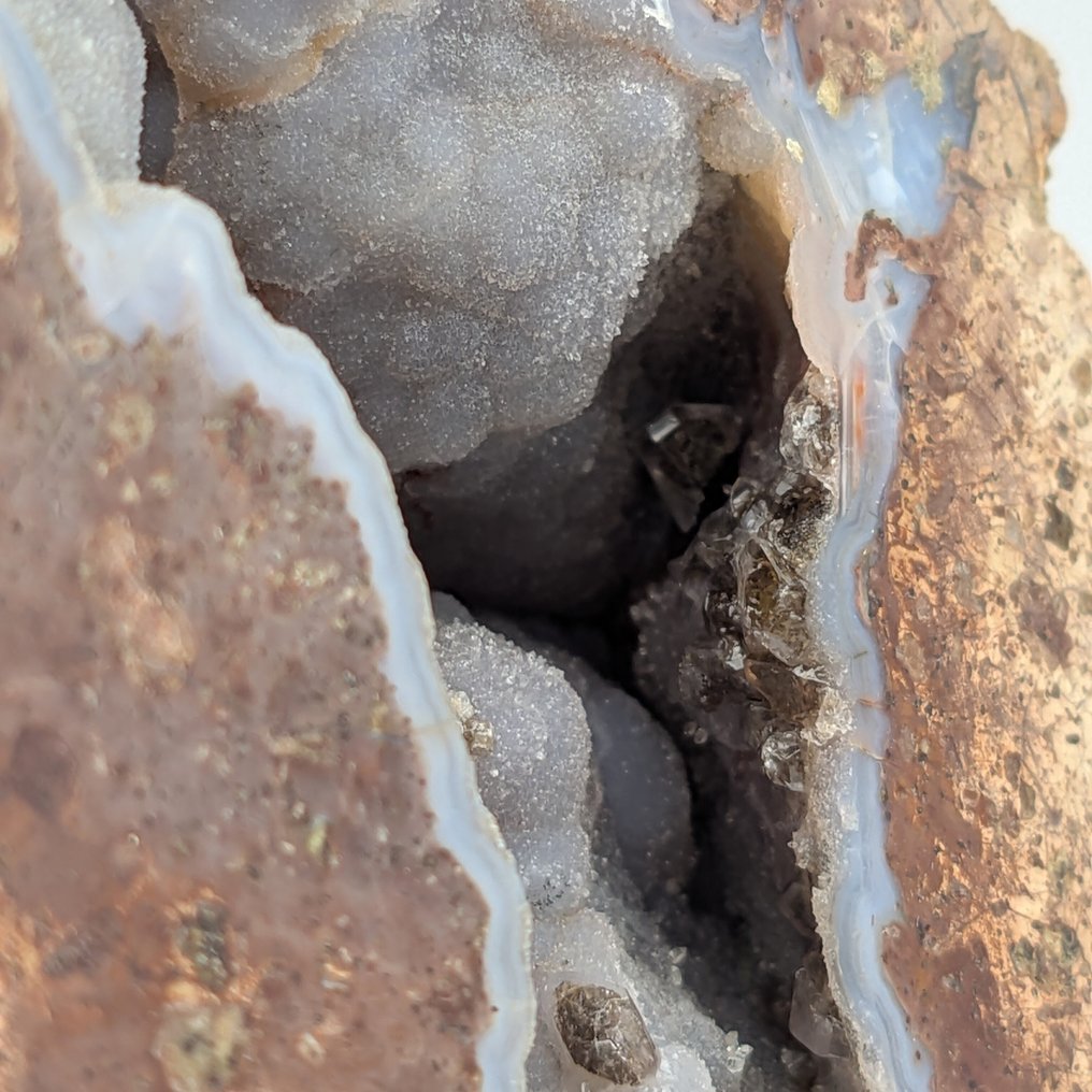 蓝色海胆石地质，配有方解石晶体 矩陣晶體 - 高度: 96 mm - 闊度: 85 mm- 366 g #4.3