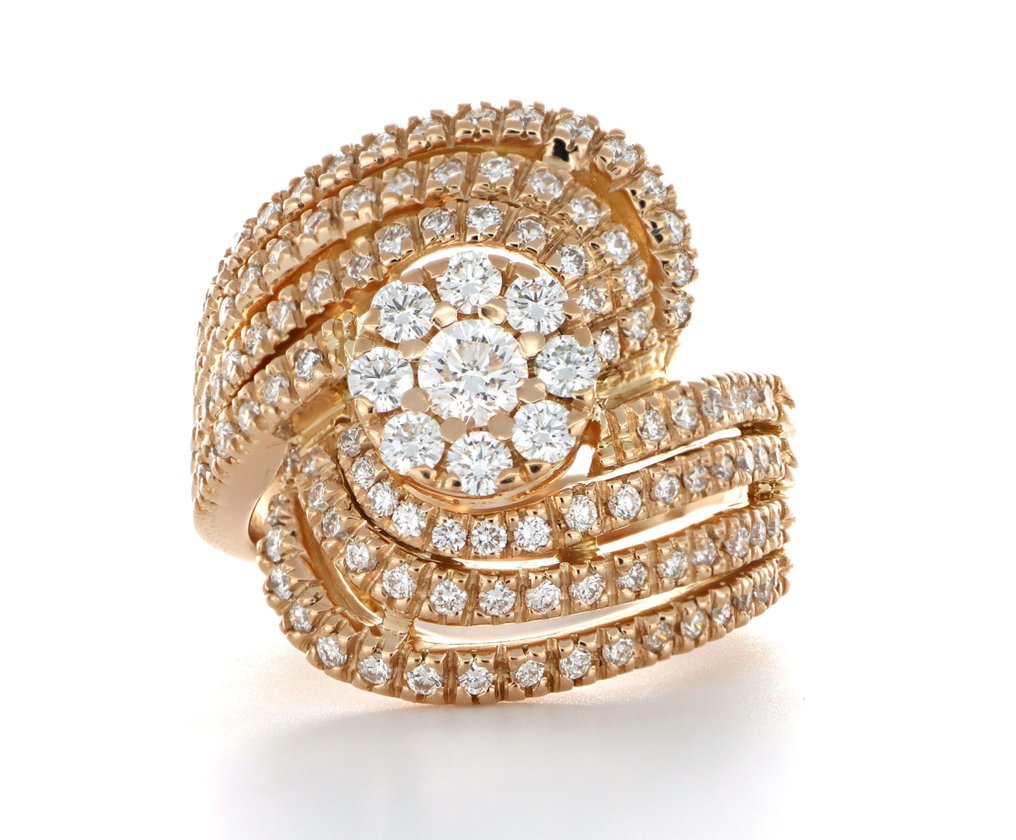 χωρίς τιμή ασφαλείας - Δαχτυλίδι - 18 καράτια Ροζ χρυσό - 2.30ct. tw. Διαμάντι (Φυσικό) #1.0