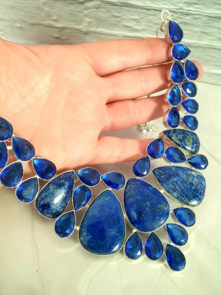 銀, 青金石，蓝宝石 - Collar 頸鏈 #2.1