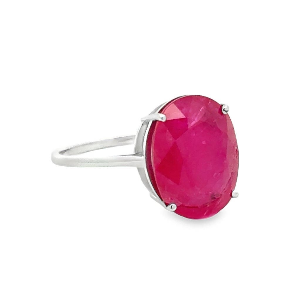 χωρίς τιμή ασφαλείας - Δαχτυλίδι - 14 καράτια Λευκός χρυσός - 6.50ct. tw. Ρουμπίνι #1.0