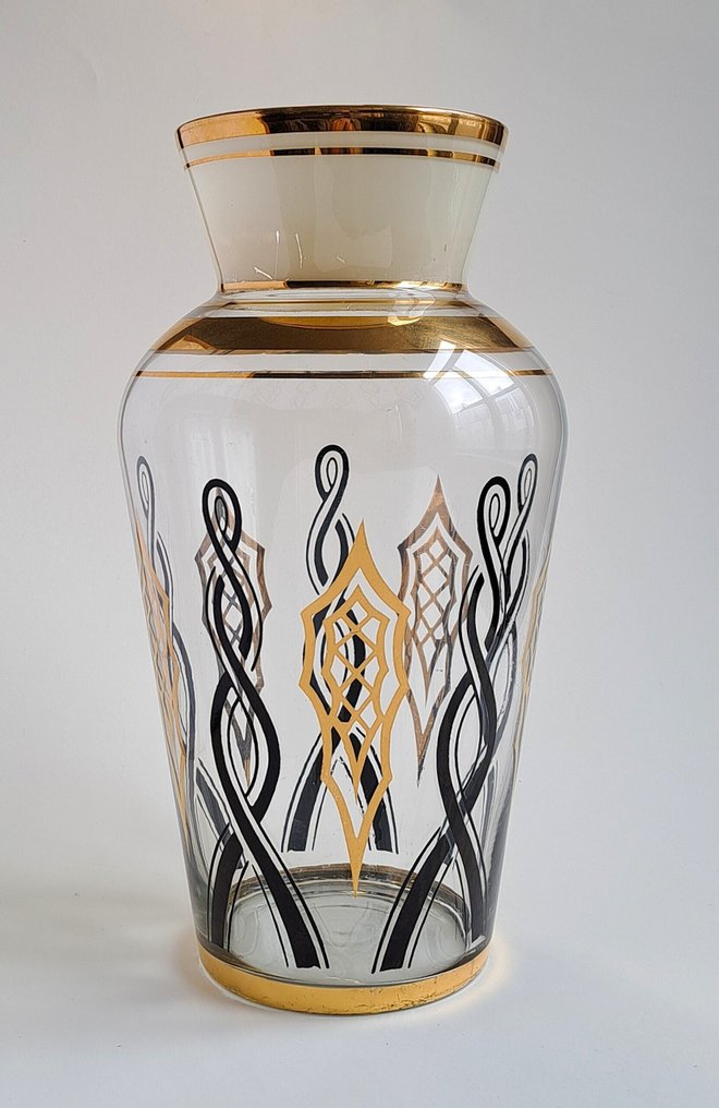 Jarrón - Vidrio - Vasija imponente de estilo Art Deco #1.0