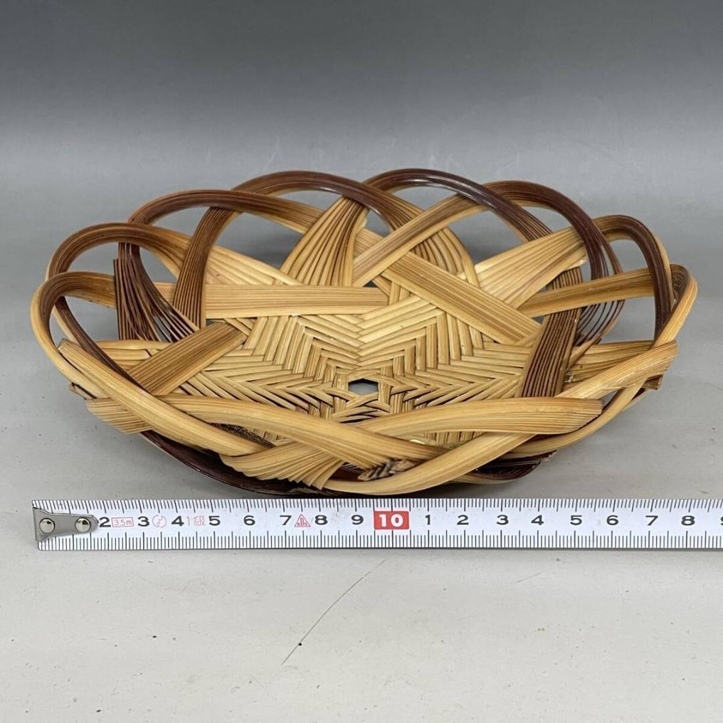 复古日本竹制与藤编篮子系列——10件套——手工编织民间工艺 - 竹 - 日本 - 20世紀 #2.1