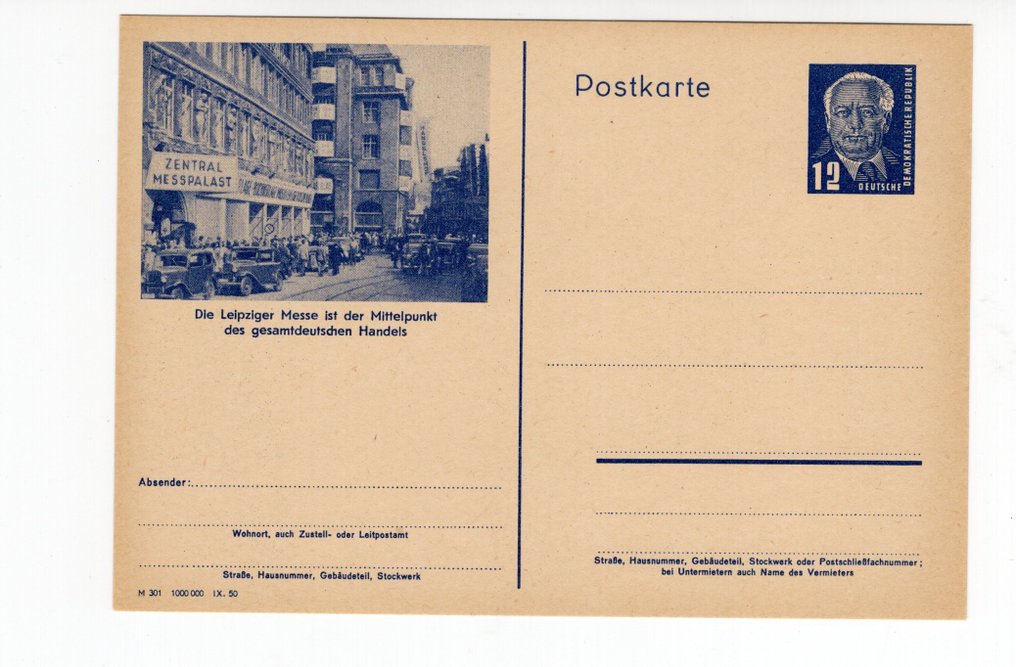 東德 1950 - 完整的12 Pf Wilhelm Pieck 图片全幅邮票套装。 #1.0