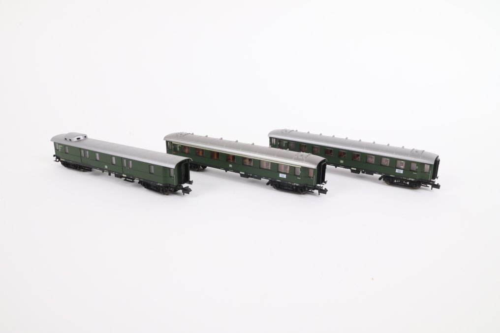 Fleischmann N - 8630/8631/8632 - Carrozza passeggeri di modellini di treni (3) - Vagoni di treni veloci, prima classe, seconda classe e bagaglio - DB #4.3