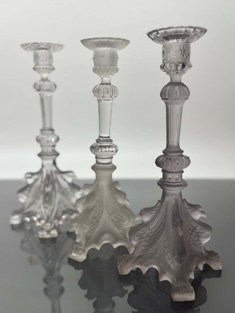 Val Saint Lambert, Luxval - Charles Graffart & René Delvenne - 燭台 Griffon (3) - 水晶 - 3个Chandeliers Griffon #1.0