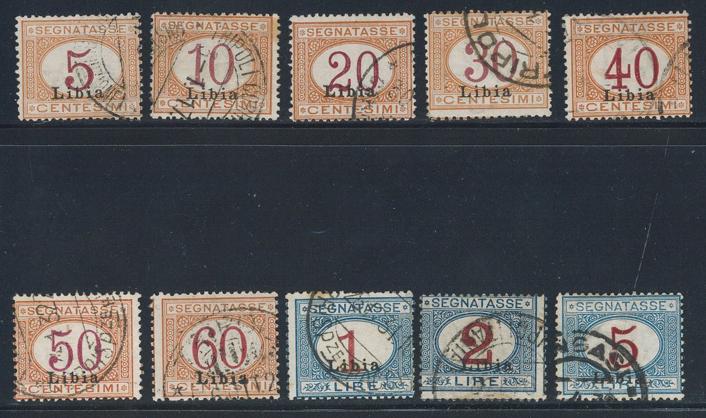 意大利利比亚殖民地  - 编号：超标，完整系列编号1/10。 #1.0