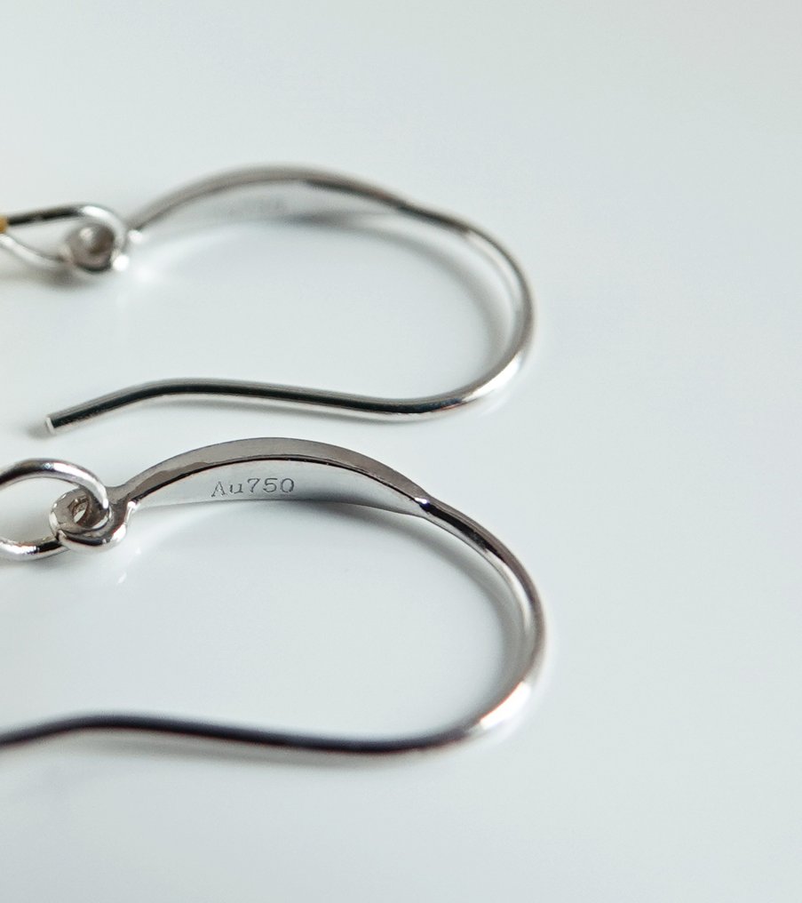 χωρίς τιμή ασφαλείας - Σκουλαρίκια - 18 καράτια Λευκός χρυσός Μαργαριτάρι - Akoya, στρογγυλό, 8-8,5 mm #3.2