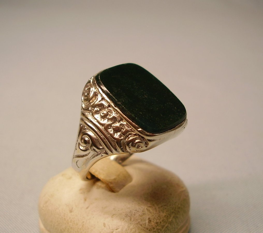 沒有保留價 - 戒指 銀 - 14.00ct. tw. - Heliotrop-Herrenring 1920 #4.3