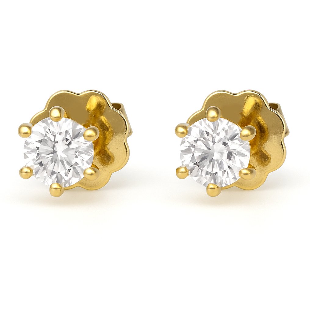 Σκουλαρίκια - 18 καράτια Κίτρινο χρυσό - 0.50ct. tw. Διαμάντι (Φυσικό) #2.1