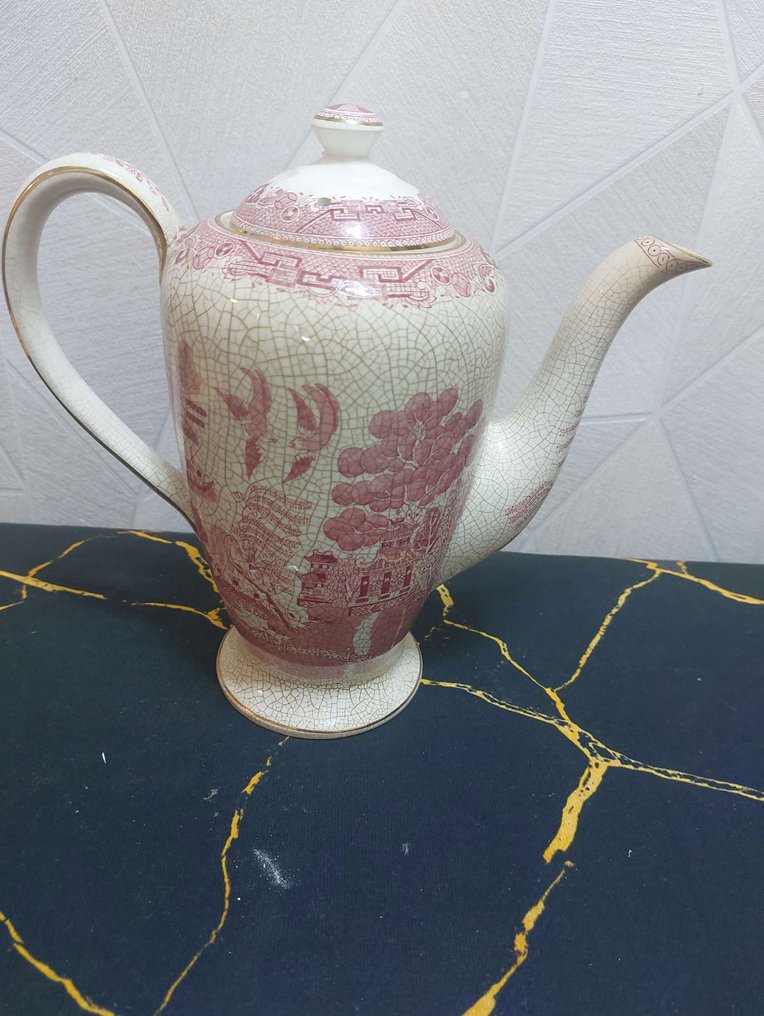 Victoria porcelain - Willow - Σερβίτσιο καφέ και τσαγιού (4) - Roze en wit - Πορσελάνη #3.2