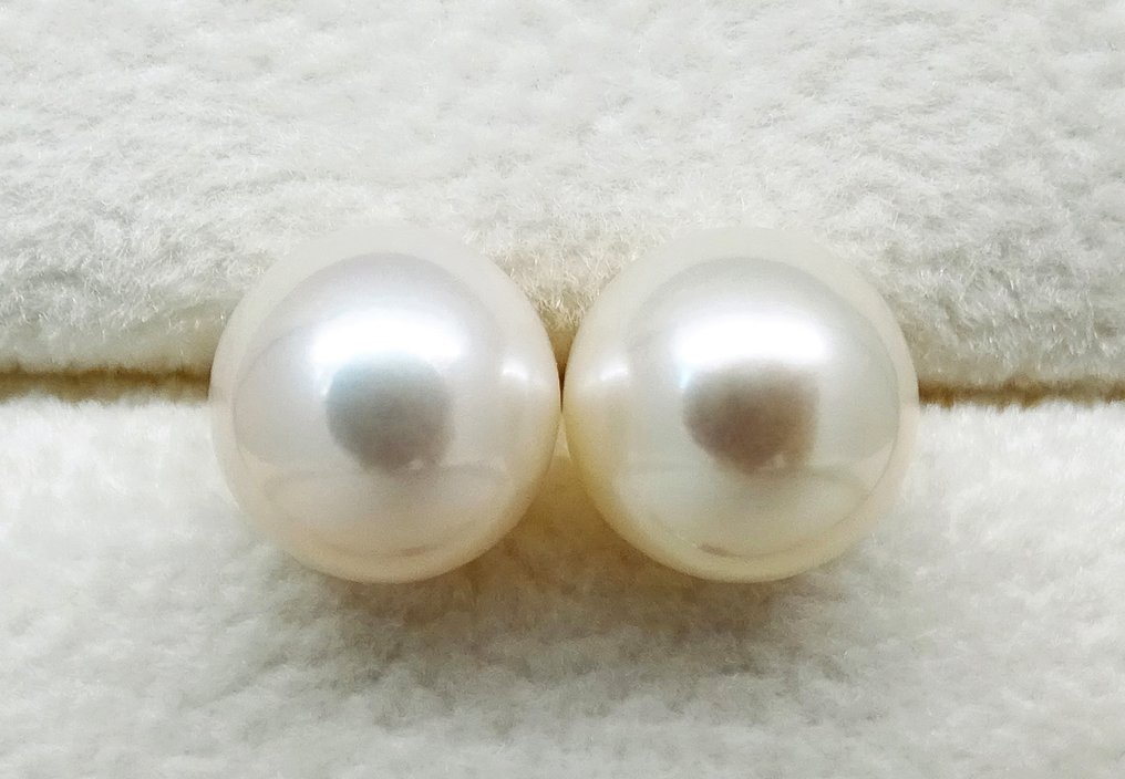 χωρίς τιμή ασφαλείας - Σκουλαρίκια - 18 καράτια Κίτρινο χρυσό Μαργαριτάρι - Μαργαριτάρι Akoya στρογγυλό 9mm #1.0