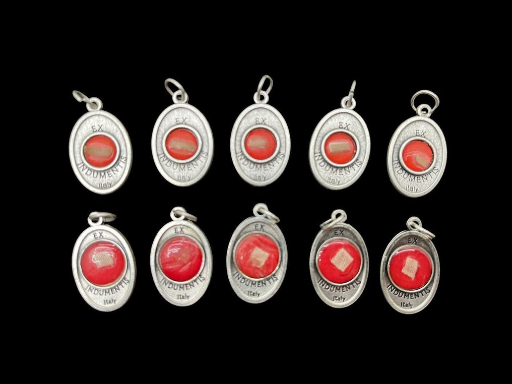  Λείψανο (10) - Χαρτί, Μέταλλο, Textile, Γυαλί - 1850-1900 - Santo Pellegrino - Σετ 10 λειψάνων  #1.0