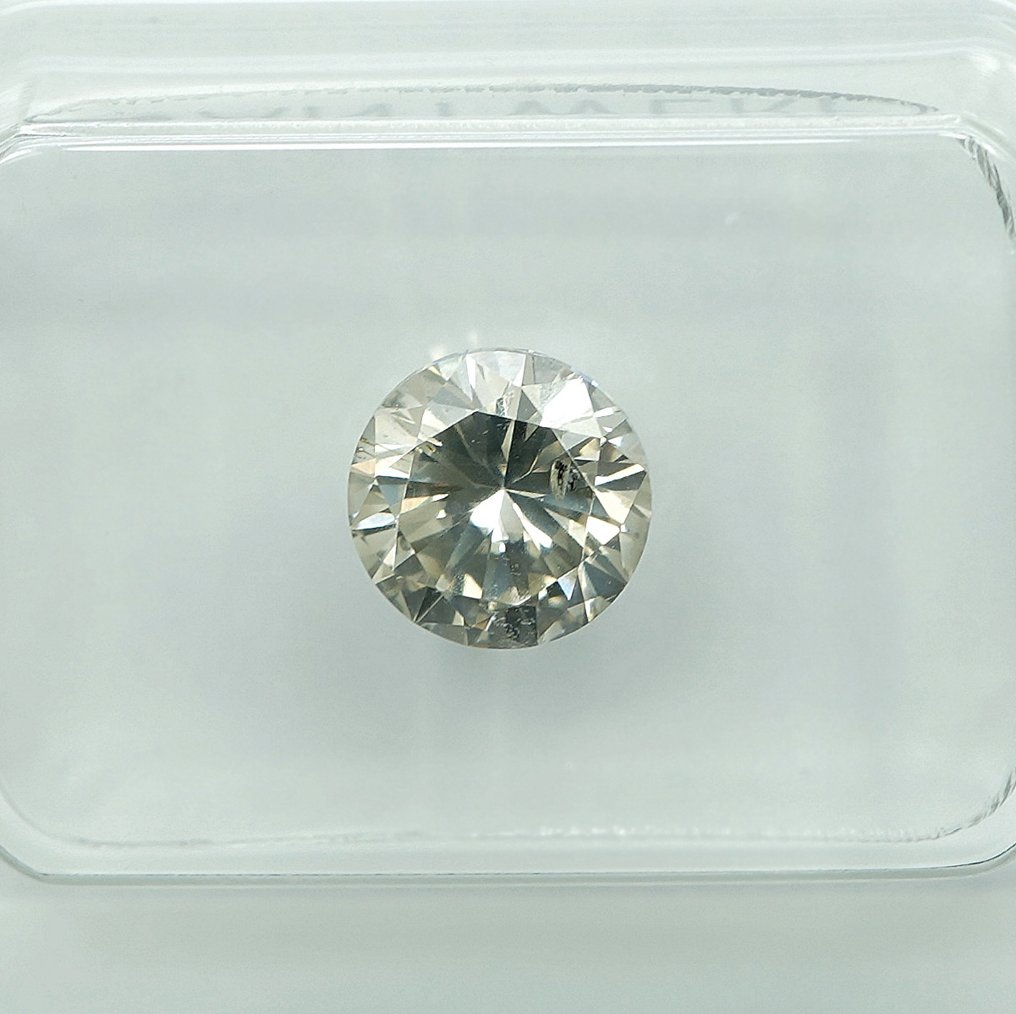 1 pcs Diamant  (Natürlich)  - 1.01 ct - Rund - I1 - Gem Report Antwerp (GRA) - O Color #4.3