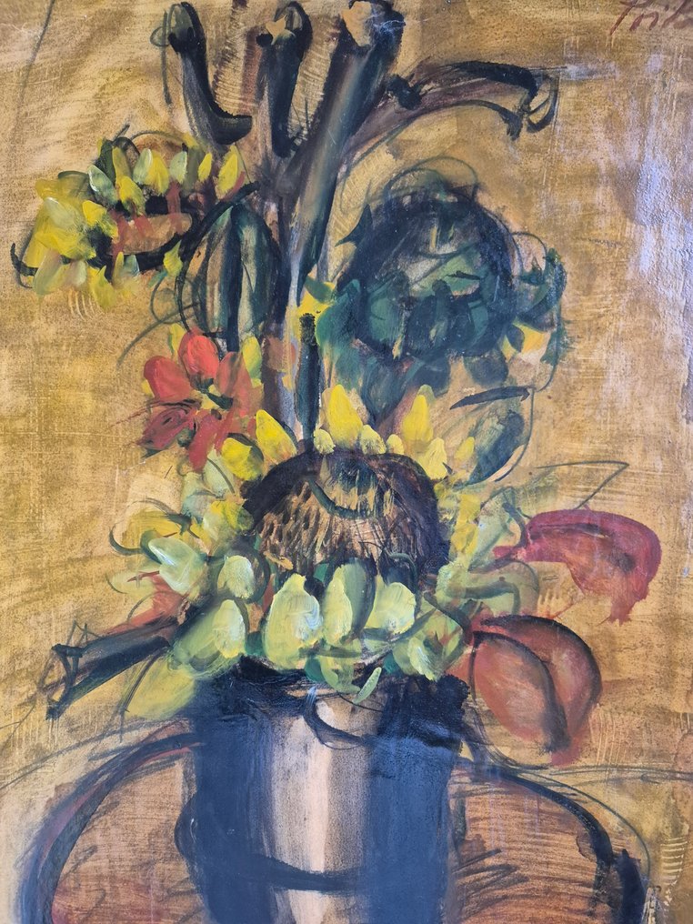 Franz Priking (1929-1979) - Nature morte aux tournesols #3.2