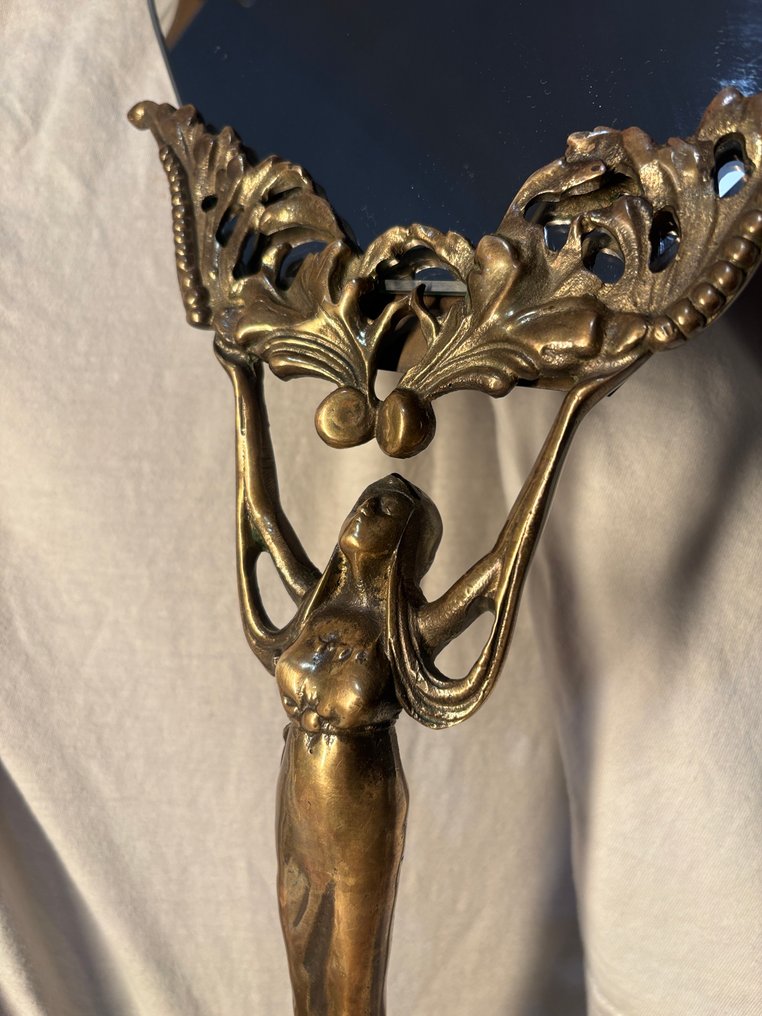 Miroir de table  - Bronze - Nymphe Art Nouveau Miroir #2.1
