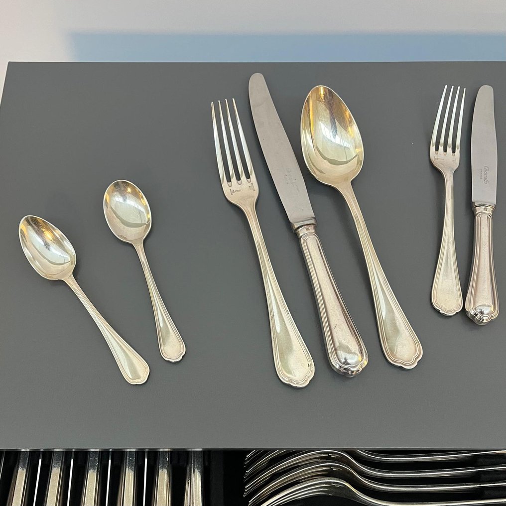 Christofle model Spatours - Bestik sæt (128) - Forsølvet #1.0