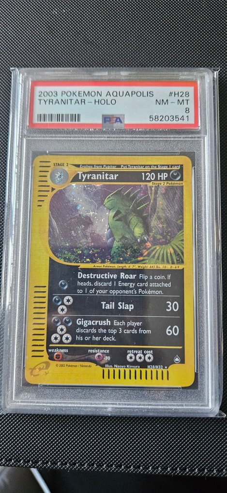 Pokémon - 1 Graded card - Tyranitar #H28 Holo - PSA 8 - WOTC - Aquapolis #1.0
