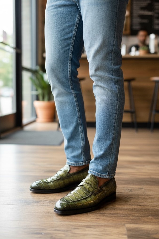 Santoni UK12 Alligator - Loafers - Size: EU 48 - New in box #1.0