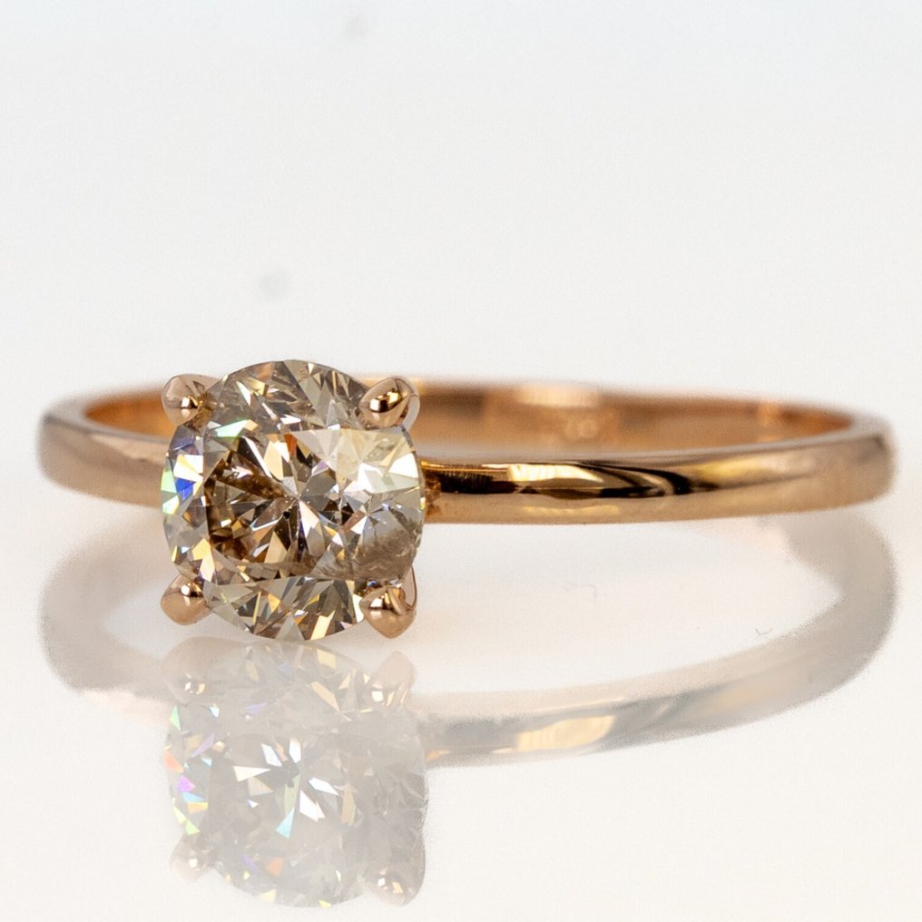 χωρίς τιμή ασφαλείας - Δαχτυλίδι - 14 καράτια Ροζ χρυσό -  0.92ct. tw. Διαμάντι (Φυσικού χρώματος) - GWLab #4.3