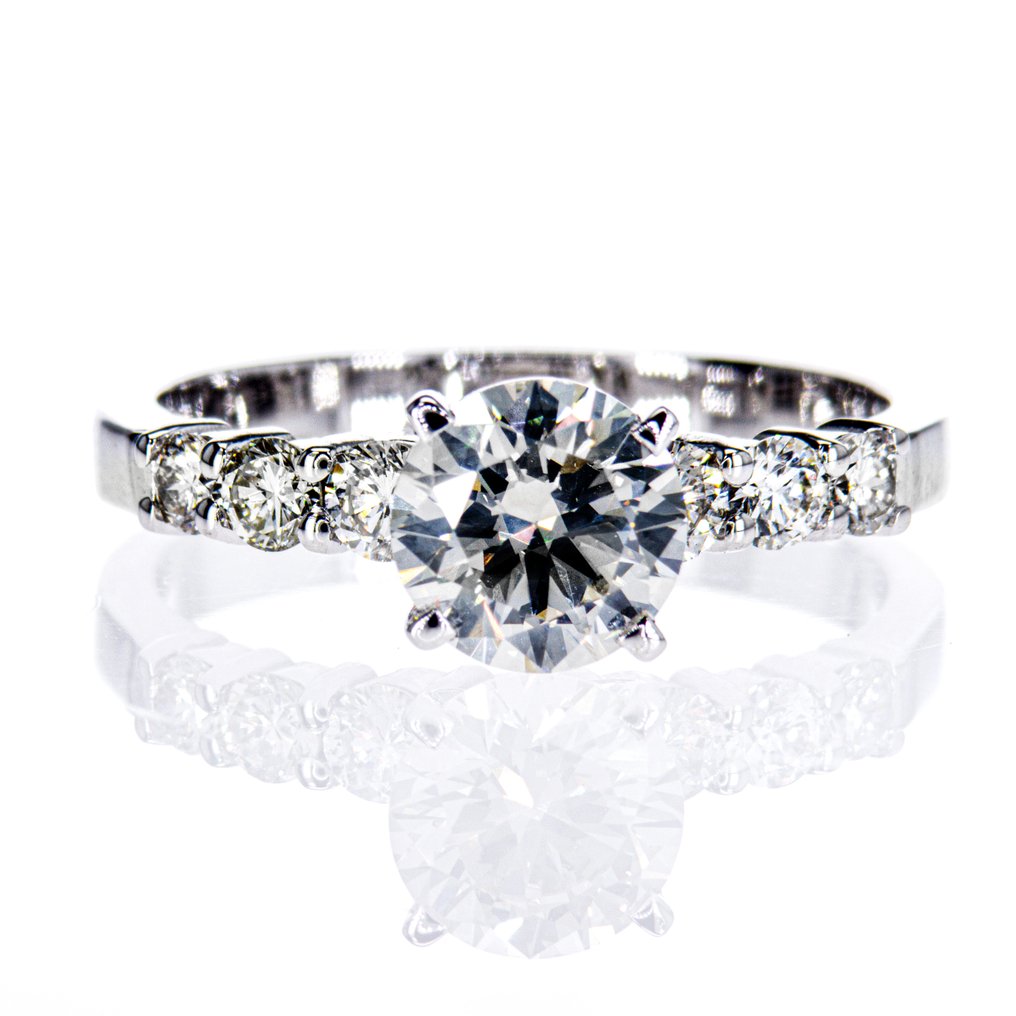 没有保留价 - 订婚戒指 - 14K包金 白金 - 1.86ct. tw. 钻石 (天然) - 钻石 #1.0