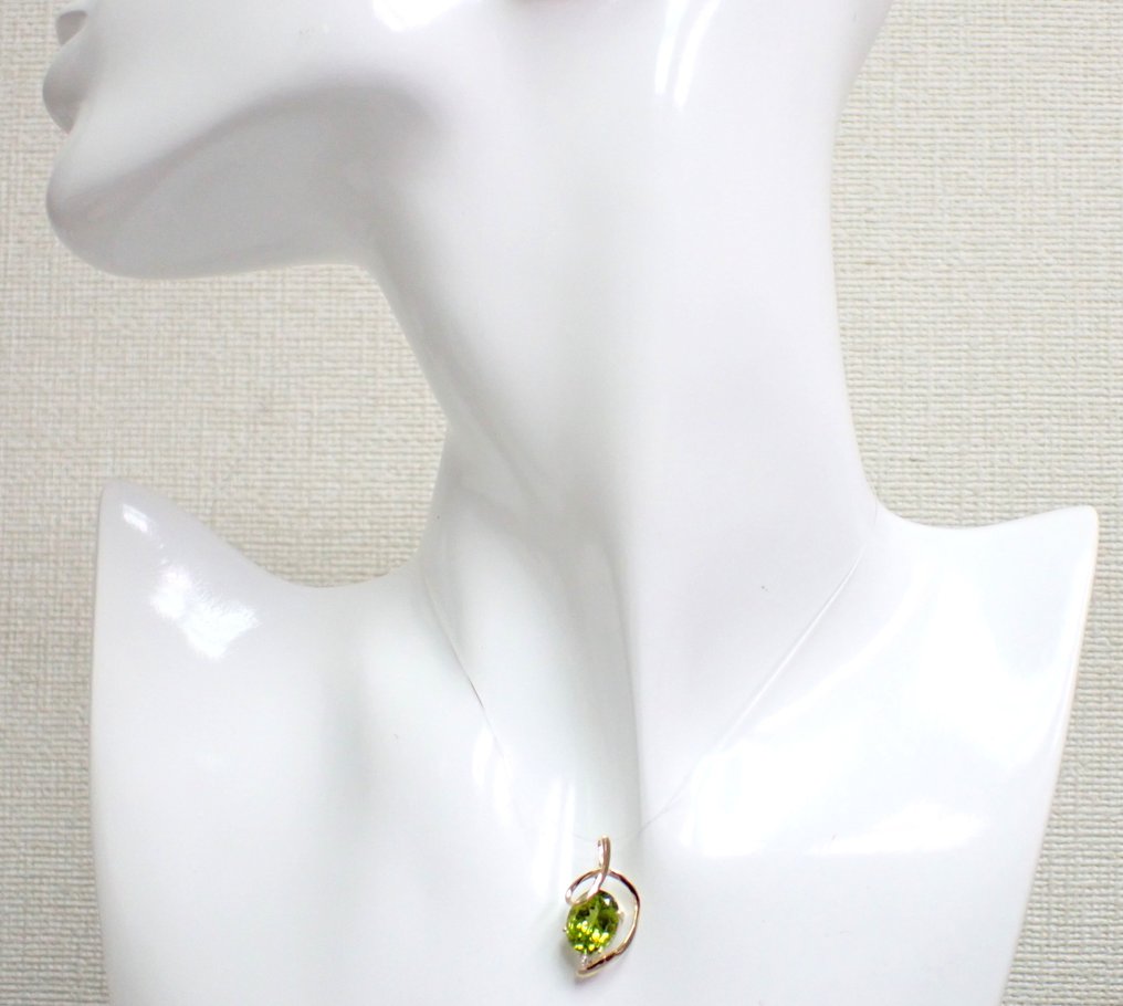 Zonder Minimumprijs - Hanger - 14 karaat Geel goud - 3.02ct. tw. Olivijn - Diamant - *Geen minimumprijs* #3.2