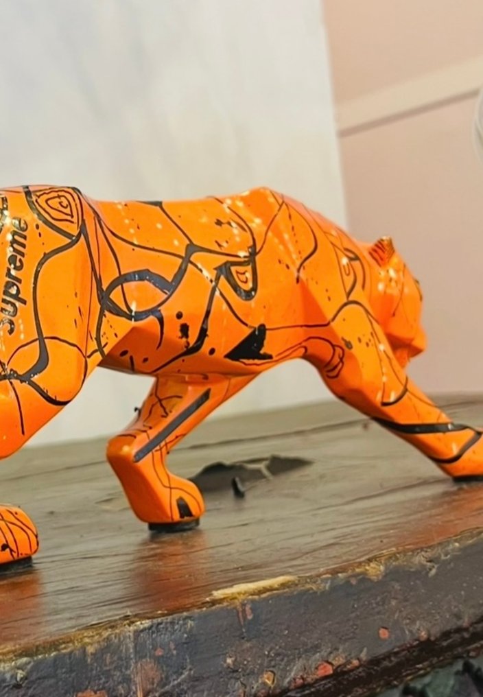 Art'mony - Sculpture animale féline orange #2.1