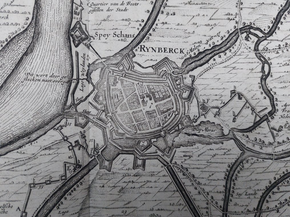 Tyskland - Rhijnberg; J. Blaeu - Obsidio Rhinbercae - 1551-1560 #2.1