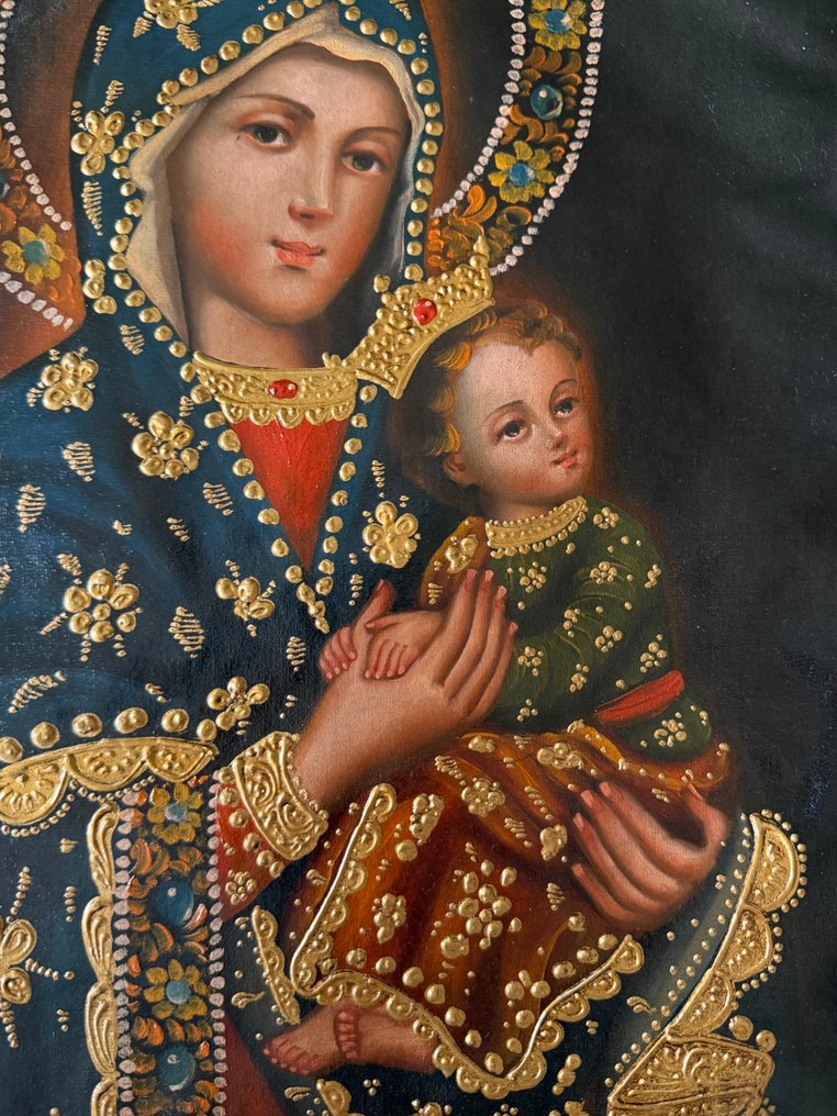 Cuzco Andean school (XX) - Virgin Mary with Child #4.3
