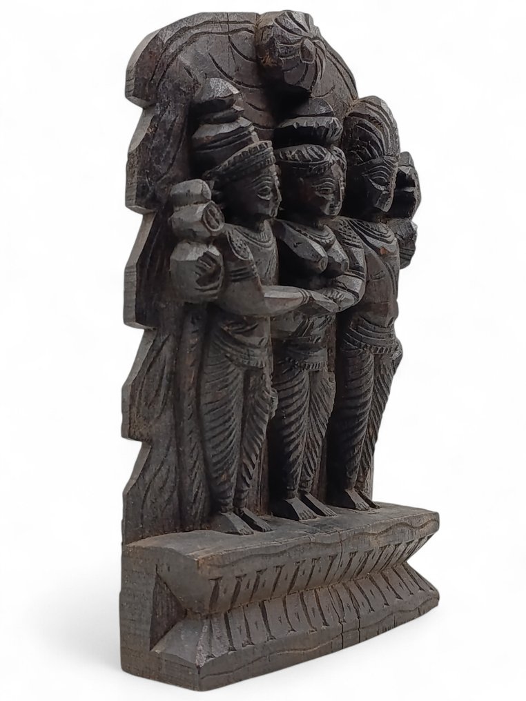 Relief, Hochzeit von Shiva und Parvati - Tamil Nadu - 28 cm - Holz #4.3
