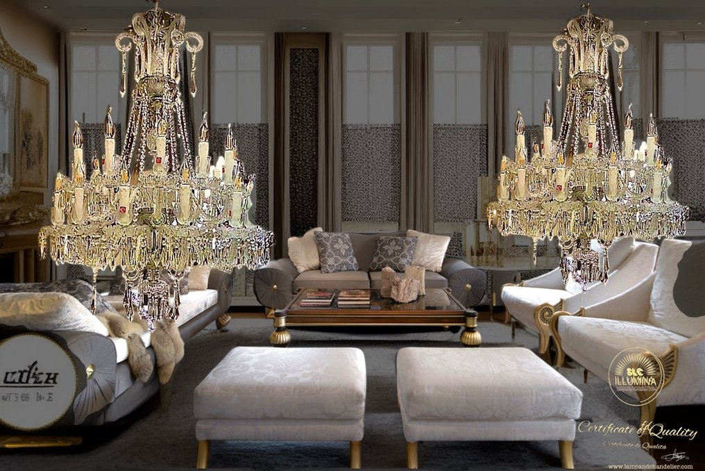 SLC Illumina - MG - Csillár (2) - Melodia 24Luci - Kristály - Barokk csillárok #2.1