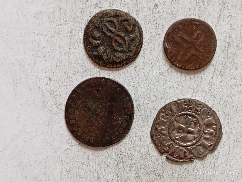 Olaszország. Lotto 4 monete - medioevo/pre-unitarie (Nincs minimálár) #1.0