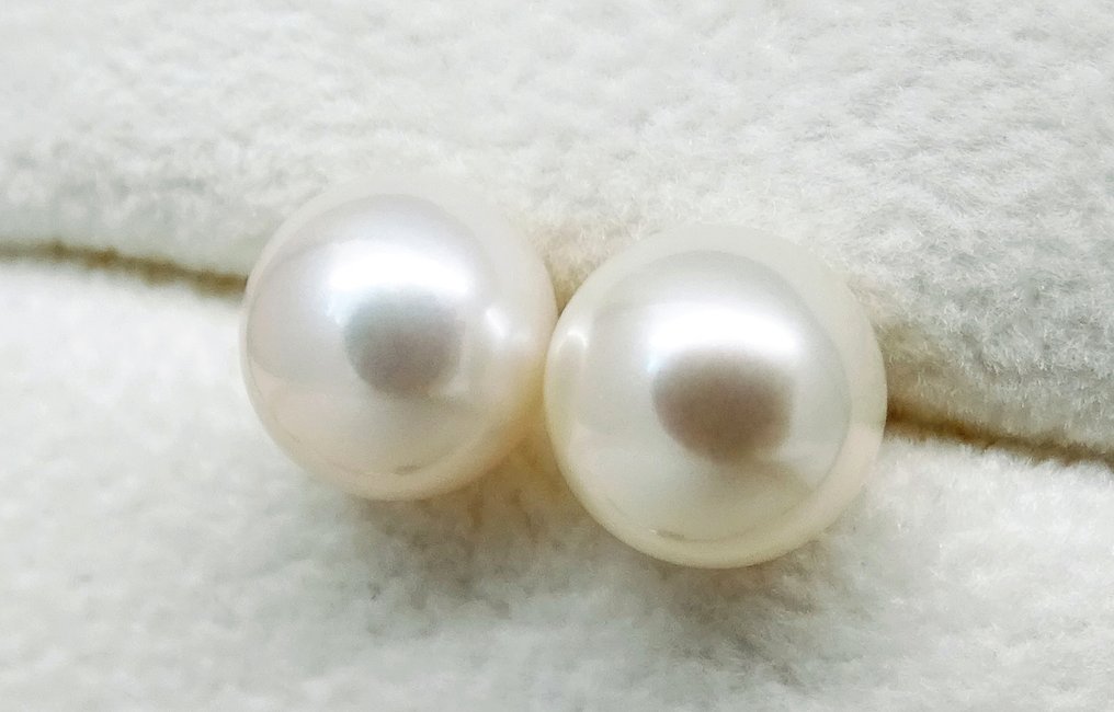 χωρίς τιμή ασφαλείας - Σκουλαρίκια - 18 καράτια Κίτρινο χρυσό Μαργαριτάρι - Μαργαριτάρι Akoya στρογγυλό 9mm #2.1