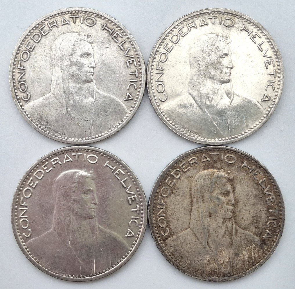 瑞士. 5 Francs 4x 1923-B  (没有保留价) #1.0