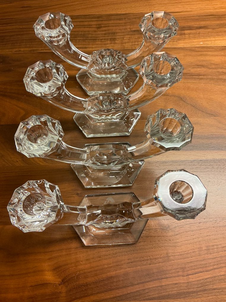 Val Saint Lambert - Κηροπήγιο πολυτελές (4) - Κρύσταλλο - Κηροπήγια με διπλό βραχίονα #1.0