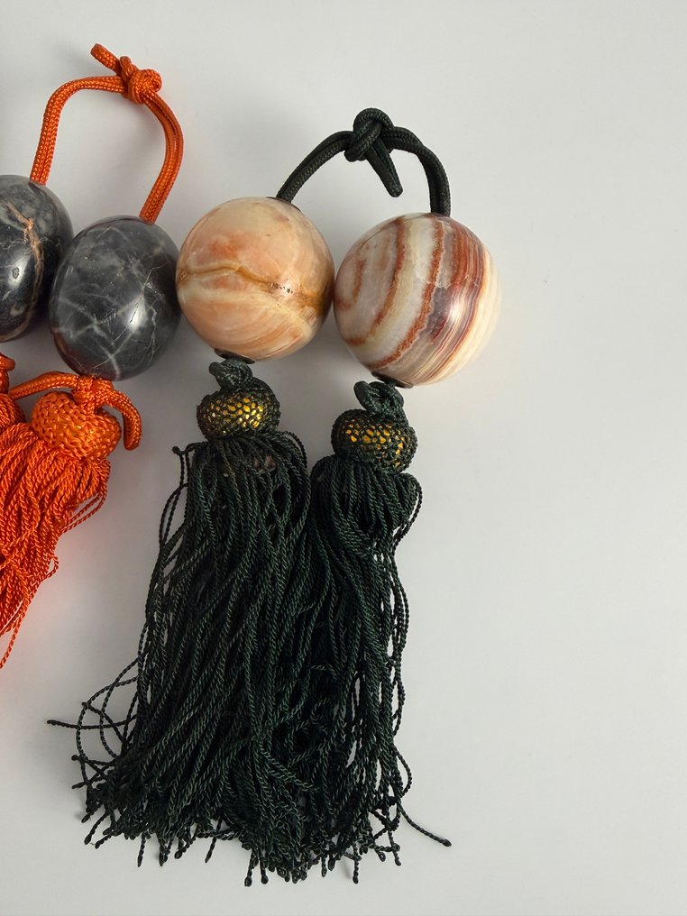 Jupiter-like stone Hanging scroll weight 風鎮 FUCHIN, Onyx - Japan - Shōwa period (1926-1989) #1.0